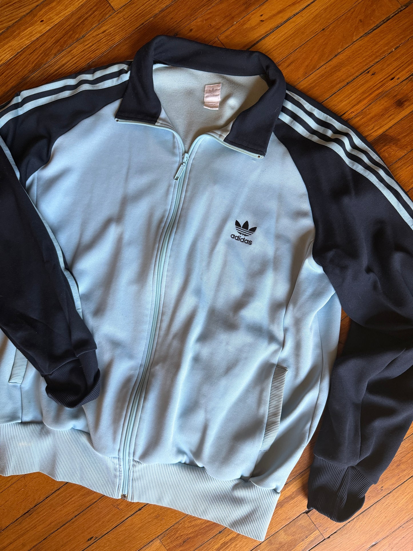 Vintage Adidas Light Blue Track Jacket XXL