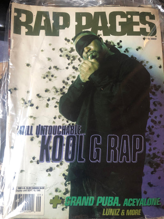 Classic* Kool G Rap Cover - Rap Pages Magazine - Sept 1995