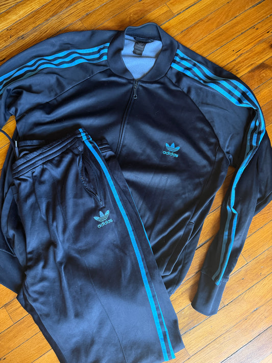 Vintage Adidas Navy Track Suit (Jacket & Pants) XXL