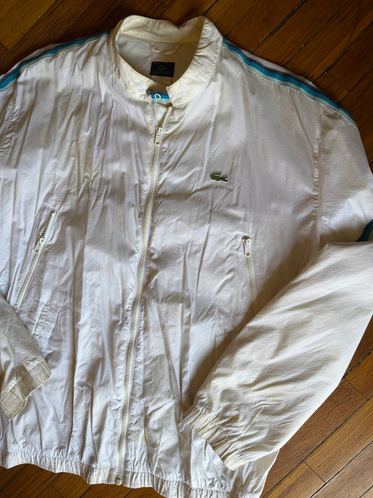 Vintage Lacoste White Windbreaker Jacket XL